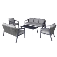 طقم جلسة خارجية رمادي غامق