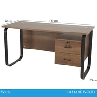 مكتب مع أدراج 120 و140 سم بني غامق