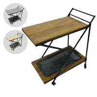 عربية تقديم خشب وراتان عدة الوان