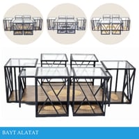 طقم طاولة زجاج عدة ألوان