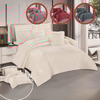 طقم مفرش نفرين ونفر مخمل محفور عدة الوان