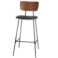 كرسي بار أسود وخشبي