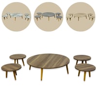 طقم طاولات ارضي وسط عدة الوان