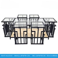 طقم طاولات زجاج عدة ألوان