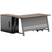 طقم مكتب مع سكرتارية 160سم لون بني ورمادي