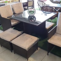 طقم خيزران 8 أشخاص مع طاولة