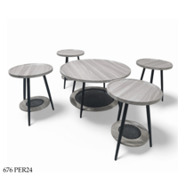 طقم طاولات وسط راتان عدة الوان