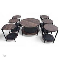 طقم طاولات وسط راتان عدة الوان