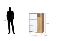 خزانة أحذية ٣ادوار لون بني فاتح وابيض