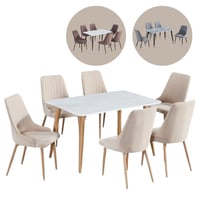 طقم طاولة رخام 4و6 كراسي عدة الوان