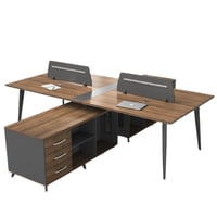 مكتب وحدة عمل رباعي لون جملي ورصاصي