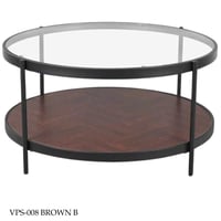 طاولة خشب وزجاج عدة ألوان