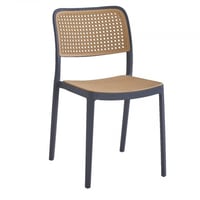 طقم 2 كراسي فايبر لون رمادي