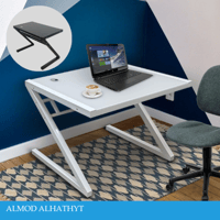 مكتب قزاز ابيض واسود 100سم