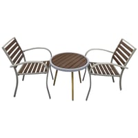 طقم طاولة وكرسيين بني