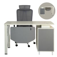 مكتب مع ادراج أبيض 120سم