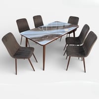 طقم طاوله طعام رخام 6و4كراسي عدة الوان