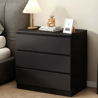 دولاب خشب أسود 3 أدراج