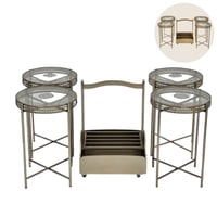 طقم طاولات شاي مع حامل عدة الوان