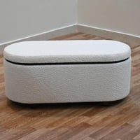 أريكة بوكليه بصندوق كبير أبيض 109 سم