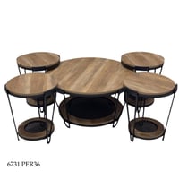 طقم طاولة وسط راتان عدة الوان