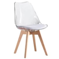 كرسي شفاف أبيض اكليريك