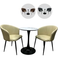 طقم طاولة وكرسيين جلد عدة ألوان