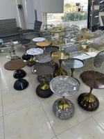 طاوله خدمه بتصميم دائري استيل لون أبيض