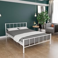 سرير معدن أبيض مقاس 120و90 سم