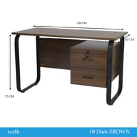 مكتب مع أدراج 120 و140 سم بني غامق