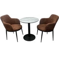 طقم طاولة وكرسيين لون بني