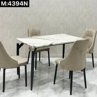 طقم طاولة طعام رخام 4و6و8 كراسي بيج