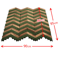 أرضية عشب وخشب 12 قطعة عدة أشكال