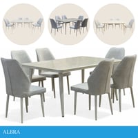 طقم طاولة طعام رخام 4و6 كراسي عدة ألوان