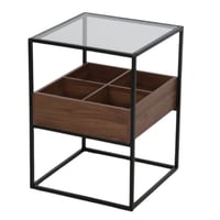 طاولة خشب وزجاج 40 سم