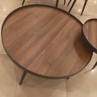 طاولة خشبي غامق قطر 80 cm