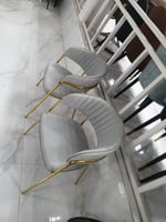 طقم 4 كراسي استيل ذهبي عدة ألوان