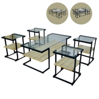 طقم طاولات خدمة خشب وزجاج عدة ألوان