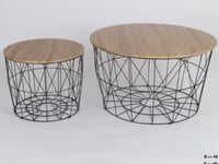 طقم طاولات خدمة لون خشبي فاتح