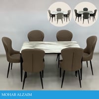 طقم طاولة طعام رخام 4و6 كراسي عدة ألوان