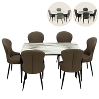 طقم طاولة طعام رخام 4و6 كراسي عدة ألوان