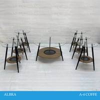 طقم طاولات راتان وقزاز عدة الوان