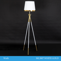 اباجورة طويلة عصرية لون ابيض وذهبي