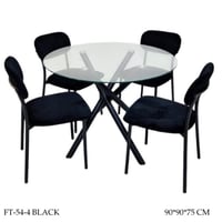 طقم طاولة طعام قزاز مودرن 6 او 4 كراسي لون اسود