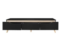 طاولة تلفزيون لون اسود وخشبي