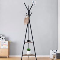 علاقة ملابس أسود مع رف