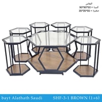 طقم طاولات زجاج عدة ألوان