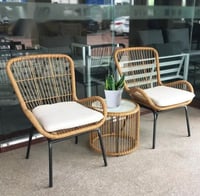 كرسي راتان لون بيج