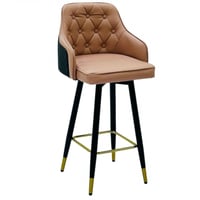 طقم 4 كراسي بار جلد دوار لون جملي