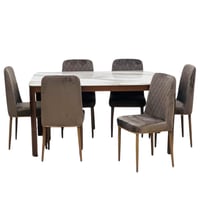 طقم طاولة طعام رخام 4 و 6 كراسي كوفي